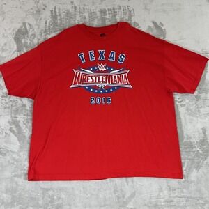 WWE WrestleMania 32 Texas Shirt Mens 4XL Red 2016 Wrestling Graphic Tee Crewneck